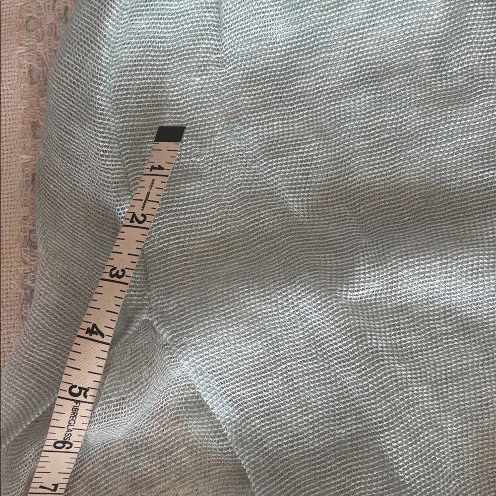 2 Eileen Fisher mesh organic linen tunic tops * tan and light blue * sz LG - Picture 13 of 13